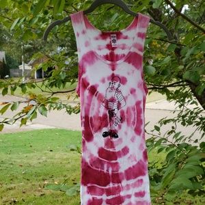 Cute old man in pink tie dye